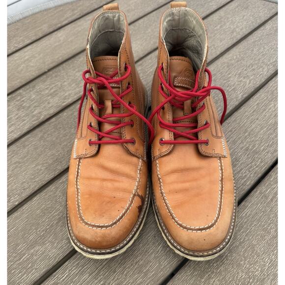 Lacoste Men's Tan Leather Boots with Red Laces - Picture 5 of 7